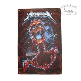 Tablica Ozdobna Blacha Metallica Czaszka 20x30 cm Retro Vintage Plakat