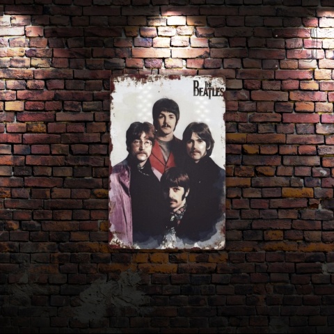 Tablica Ozdobna Blacha The Beatles Portret 20x30 cm Retro Vintage Plakat