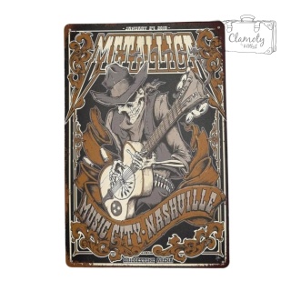 Tablica Ozdobna Blacha Metallica Nashiville 20x30 cm Retro Vintage Plakat