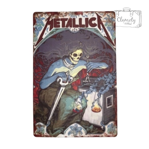 Tablica Ozdobna Blacha Metallica Syrena Czaszka 20x30 cm Retro Vintage