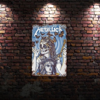 Tablica Ozdobna Blacha Metallica Statua Wolności 20x30 cm Retro Vintage