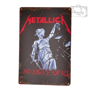 Tablica Ozdobna Blacha Metallica Justice 20x30 cm Retro Vintage Plakat