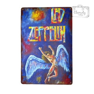 Tablica Ozdobna Blacha Led Zeppelin 20x30 cm Retro Vintage Metalowy Plakat