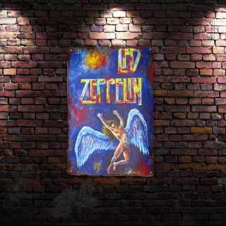 Tablica Ozdobna Blacha Led Zeppelin 20x30 cm Retro Vintage Metalowy Plakat