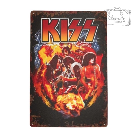 Tablica Ozdobna Blacha Kiss Zespół Rock 20x30 cm Retro Vintage Plakat