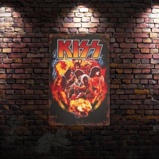 Tablica Ozdobna Blacha Kiss Zespół Rock 20x30 cm Retro Vintage Plakat