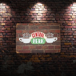 Tablica Ozdobna Blacha Central Perk Przyjaciele 20x30 cm Retro Vintage