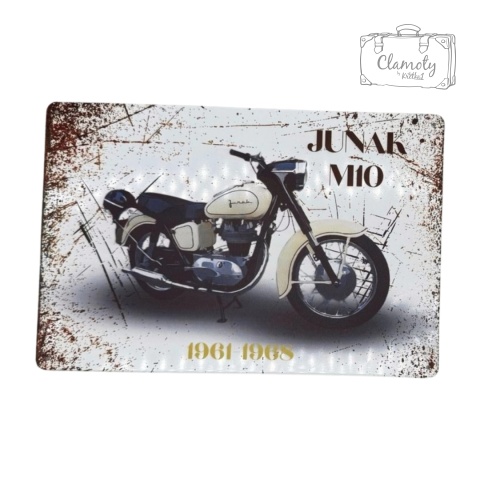 Tablica Ozdobna Blacha Junak M10 Motocykl 20x30 cm Retro Vintage Plakat