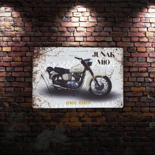 Tablica Ozdobna Blacha Junak M10 Motocykl 20x30 cm Retro Vintage Plakat