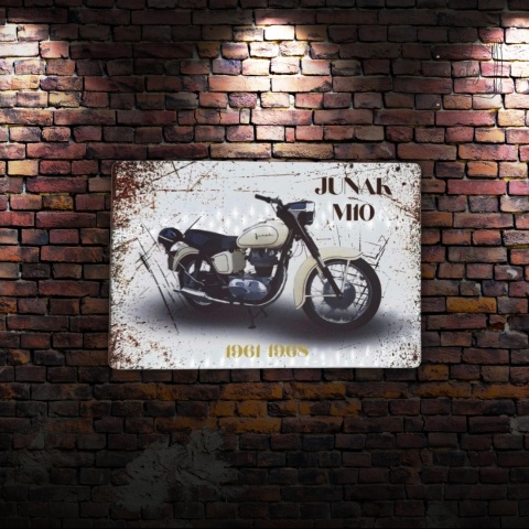 Tablica Ozdobna Blacha Junak M10 Motocykl 20x30 cm Retro Vintage Plakat
