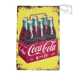 Tablica Ozdobna Blacha Coca Cola Butelki 20x30 cm Retro Vintage Plakat
