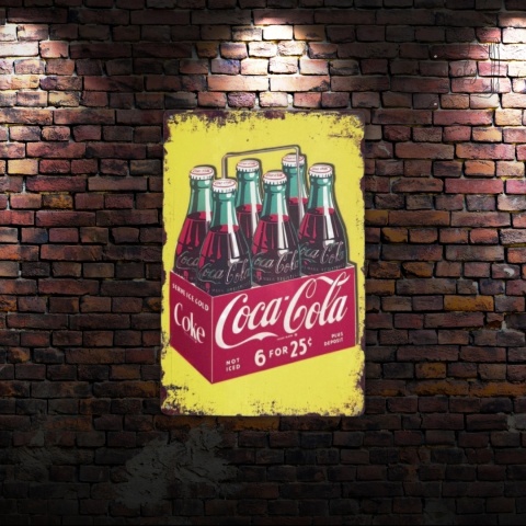 Tablica Ozdobna Blacha Coca Cola Butelki 20x30 cm Retro Vintage Plakat