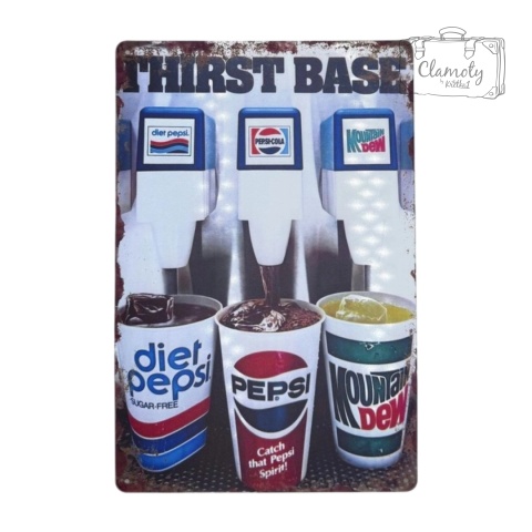 Tablica Ozdobna Blacha Pepsi Thirst Base 20x30 cm Retro Vintage Plakat