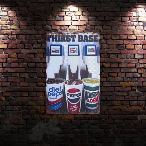 Tablica Ozdobna Blacha Pepsi Thirst Base 20x30 cm Retro Vintage Plakat