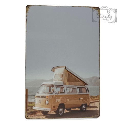 Tablica Ozdobna Blacha VW T2 Ogórek Camper Oldtimer 20x30 cm Retro Vintage