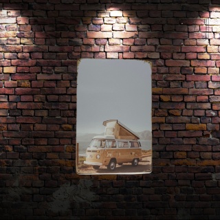 Tablica Ozdobna Blacha VW T2 Ogórek Camper Oldtimer 20x30 cm Retro Vintage