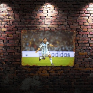 Tablica Ozdobna Blacha Leo Messi Argentyna 20x30 cm Retro Vintage Plakat
