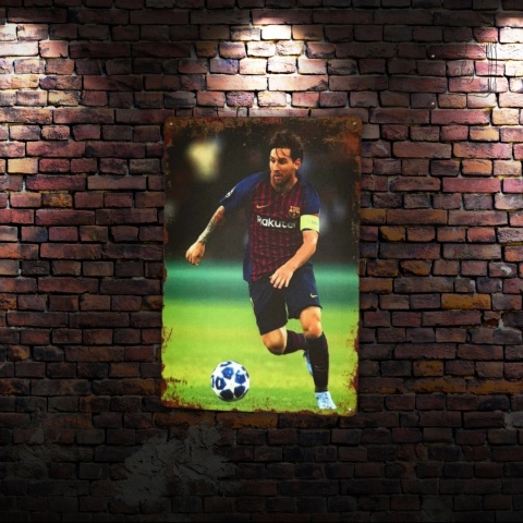 Tablica Ozdobna Blacha Leo Messi Barca 20x30 cm Retro Vintage Plakat
