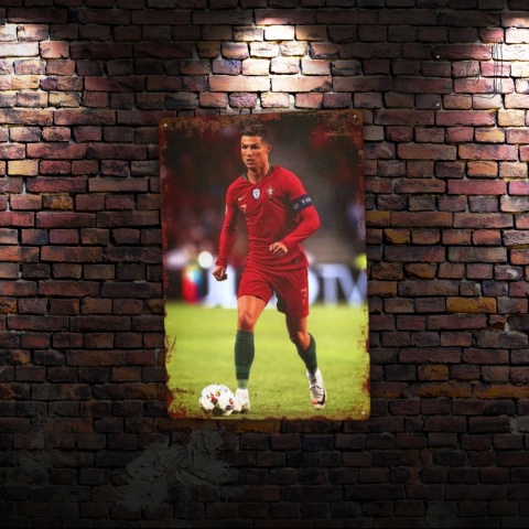 Tablica Ozdobna Blacha Ronaldo CR7 20x30 cm Retro Vintage Metalowy Plakat