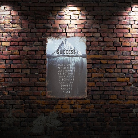 Tablica Ozdobna Blacha Success Motywacja Motto 20x30 cm Retro Vintage