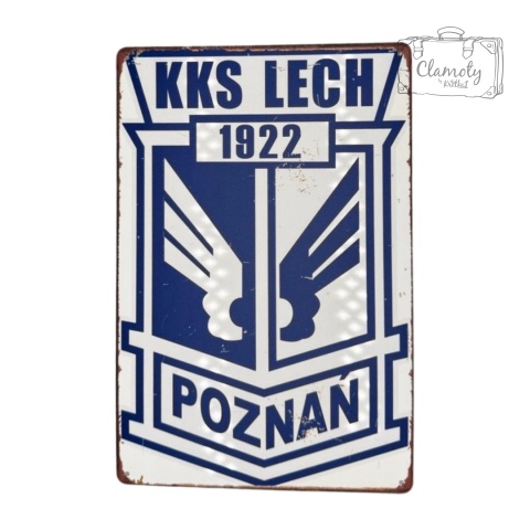 Tablica Ozdobna Blacha Lech Poznań 20x30 cm Retro Vintage Metalowy Plakat