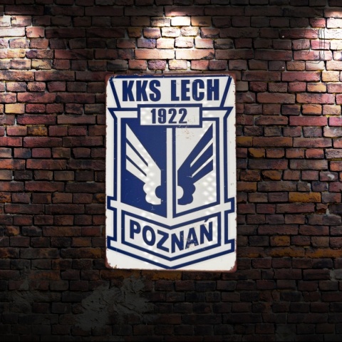 Tablica Ozdobna Blacha Lech Poznań 20x30 cm Retro Vintage Metalowy Plakat
