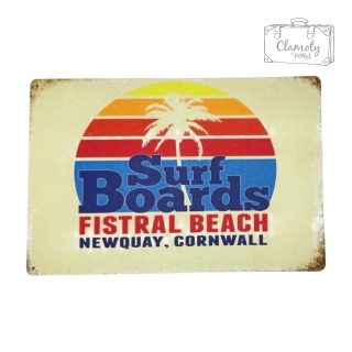 Tablica Ozdobna Blacha Surf Boards 20x30 cm Retro Vintage Metalowy Plakat