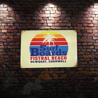 Tablica Ozdobna Blacha Surf Boards 20x30 cm Retro Vintage Metalowy Plakat