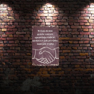 Tablica Ozdobna Blacha W Tym Domu Goście Dekoracja 20x30 cm Retro Vintage