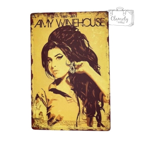 Tablica Ozdobna Blacha Amy Winehouse 20x30 cm Retro Vintage Metalowy Plakat