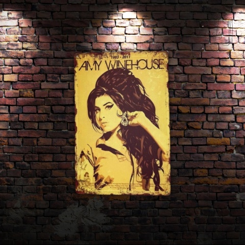 Tablica Ozdobna Blacha Amy Winehouse 20x30 cm Retro Vintage Metalowy Plakat