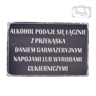 Tablica Ozdobna Blacha Alkohol Podaje Się Łącznie 20x30 cm Retro Vintage