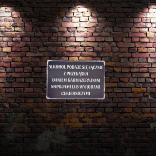 Tablica Ozdobna Blacha Alkohol Podaje Się Łącznie 20x30 cm Retro Vintage