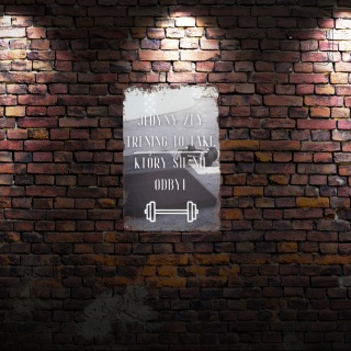 Tablica Ozdobna Blacha Jedyny Zły Trening To Taki 20x30 cm Retro Vintage