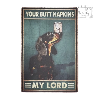 Tablica Ozdobna Blacha Your Butt Napinks My Lord 20x30 cm Retro Vintage