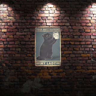 Tablica Ozdobna Blacha Your Butt Napkins My Lady 20x30 cm Retro Vintage