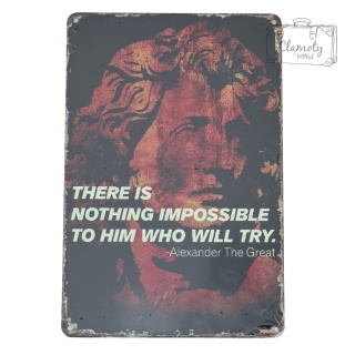 Tablica Ozdobna Blacha There Is Nothing Impossible 20x30 cm Retro Vintage