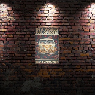 Tablica Ozdobna Blacha In A World Full Of Roses 20x30 cm Retro Vintage