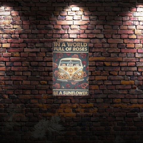 Tablica Ozdobna Blacha In A World Full Of Roses 20x30 cm Retro Vintage