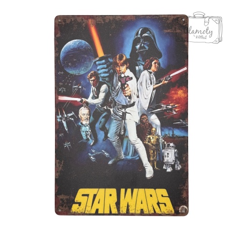 Tablica Ozdobna Blacha Star Wars Gwiezdne Wojny 20x30 cm Retro Vintage