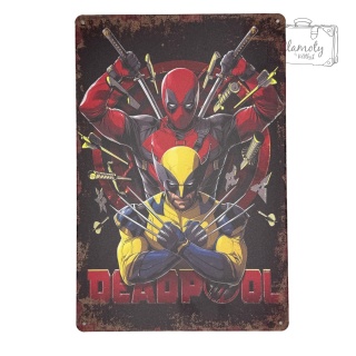 Tablica Ozdobna Blacha Deadpool Marvel Wolverine 20x30 cm Retro Vintage