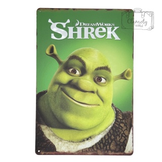 Tablica Ozdobna Blacha Shrek Bajka Zielony Ogr 20x30 cm Retro Vintage