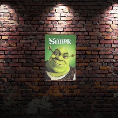 Tablica Ozdobna Blacha Shrek Bajka Zielony Ogr 20x30 cm Retro Vintage