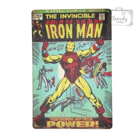 Tablica Ozdobna Blacha Iron Man Classic Comiks 20x30 cm Retro Vintage