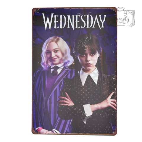 Tablica Ozdobna Blacha Wednesday Serial Addams 20x30 cm Retro Vintage