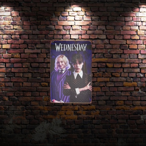 Tablica Ozdobna Blacha Wednesday Serial Addams 20x30 cm Retro Vintage