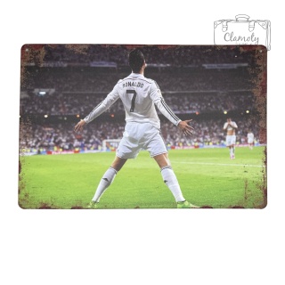 Tablica Ozdobna Blacha Ronaldo Piłkarz Skok 20x30 cm Retro Vintage