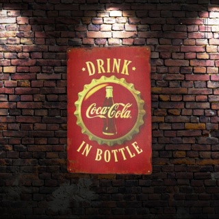 Tablica Ozdobna Blacha Coca Cola In Bottle 20x30 cm Retro Vintage Plakat