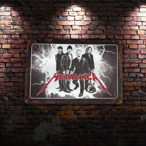 Tablica Ozdobna Blacha Metallica Członkowie 20x30 cm Retro Vintage Plakat