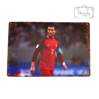 Tablica Ozdobna Blacha Cristiano CR7 Piłkarz 20x30 cm Retro Vintage Plakat